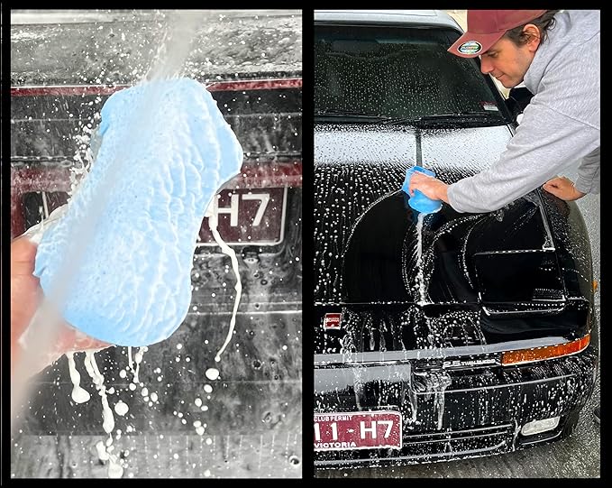Sudz Budz® Premium Foam Ergonomic Grid Car Wash Sponge 1pc | Anti-Marring Sponge for Soap and Rinseless Washing | Cross-Cut, Easy Grip, Durable, Soft, Scratch-Free Car Cleaning and Detailing