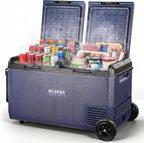 BODEGA COOLER Car Refrigerator Dual Zone,79QT Portable Freezer -4°F to 68°F, 12V Electric Cooler with Wheels & Handle, Ultra-Quiet ≤31dB, Fast Cooling for Camping, RV, Van Life & Road Trips