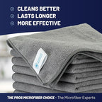12" x 12" MW Pro Multi-Surface Microfiber Cleaning Cloths | Gray - 48 Pack | Premium Microfiber Towels for Cleaning Glass, Kitchens, Bathrooms, Automotive, Supplies & Products