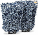 Chemical Guys, The Dually, Dual-Fiber, Wet-Dry Use, Microfiber Wash Mitt, (Car Wash Mitt Great for Car, Truck, SUV, RV, & More) Dark Blue + White, (2 Pack) MIC51702