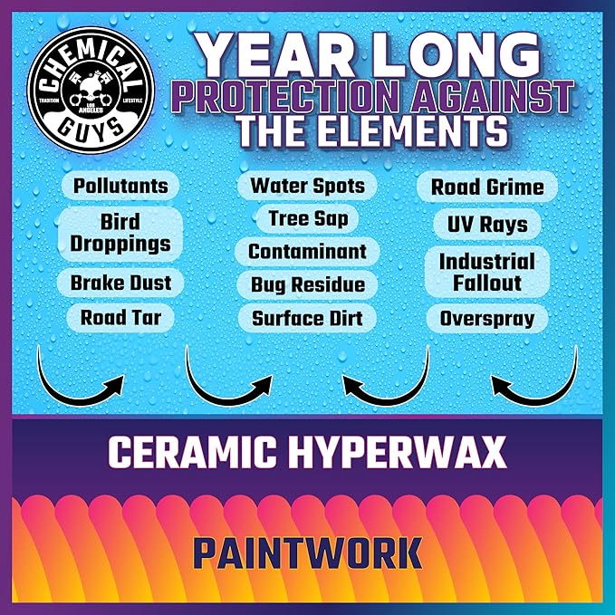 Chemical Guys Hydro Ceramic Coating Wash, Wax & Quick Detailer Bundle (3-16 oz Bottles)