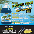 STAR BRITE Power Pine Wash & Wax - Concentrated Marine Grade Formula for Boats, Cars & More - Clean, Shine, UV Protect & Shed Stains in One Step