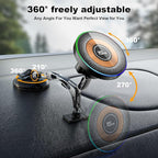 MagSafe Car Mount Charger, 2 in 1 Magnetic Phone Holders for Car, 15W Fast Charging Mag Safe Car Charger Stick on Dashboard Windshield, Car Accessories for iPhone 17/16/15/14/13/12 Series