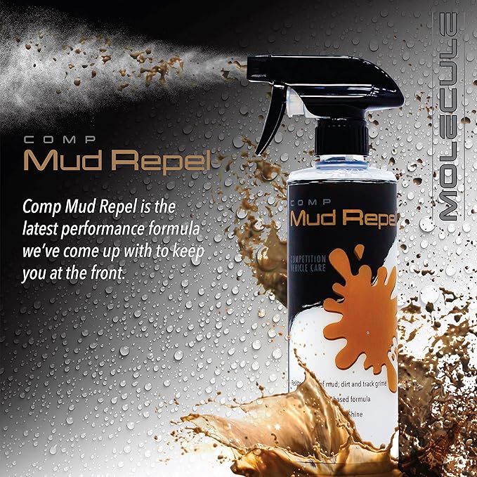 Molecule Competition Wash and Shine + Mud Repel, Hi-Foaming, Spot-free rinse, Removes Rubber Marks, Oils, and Dirt, ATV and Snowmobile, For use with Metals, Plastics Vinyl, Rubber, 16 Ounces (1 Kit)
