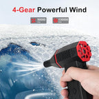 Compressed Air Duster, 100000 RPM Electric Air Duster, 3-Speed Cordless Keyboard Cleaner, Rechargeable Mini Air Blower for PC, Computer, Camera and Car Detailing Cleaning (red)