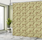 Ambesonne Paisley Shower Curtain, Modern Design of Classic Eastern Leafy Motif and Swirly Branches Art Oriental, Cloth Fabric Bathroom Decor Set with Hooks, 69" W x 70" L, Pale Green Brown