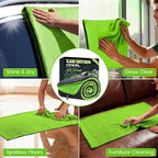 PUGPIU Microfiber Car Drying Towel Extra Large Super Absorbent 48"X24", 1400 GSM Flash Detail Car Wash Drying Towel Edgeless with Two Sided Soft Twisted-Loop, No Water Spots Streaks for Cars (Green)