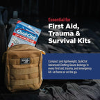 Adventure Medical Kits QuikClot Advanced Clotting Gauze - Stops Bleeding up to 5X Faster Than Standard Gauze - Kaolin Hemostatic Dressing - for First Aid Kits & Survival Gear - 3 x 24 (2 Strips)