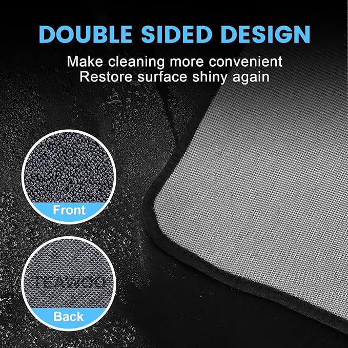 TEAWOO Shiny Wipes Shower Cleaning Cloth, Ultra Absorbent Car Drying Towel, 4 Pack 16 x 24 inch Microfiber Cleaning Cloth for Car, Bath & Househood