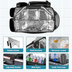 HODRANT Wearable Cleaning Caddy Organizer, Cleaning Supplies Bag with Divider & Support Pad, Cleaner Tote with Handle & Detachable Shoulder Strap, Housekeeping Storage Box with Multi Pockets, Bag Only