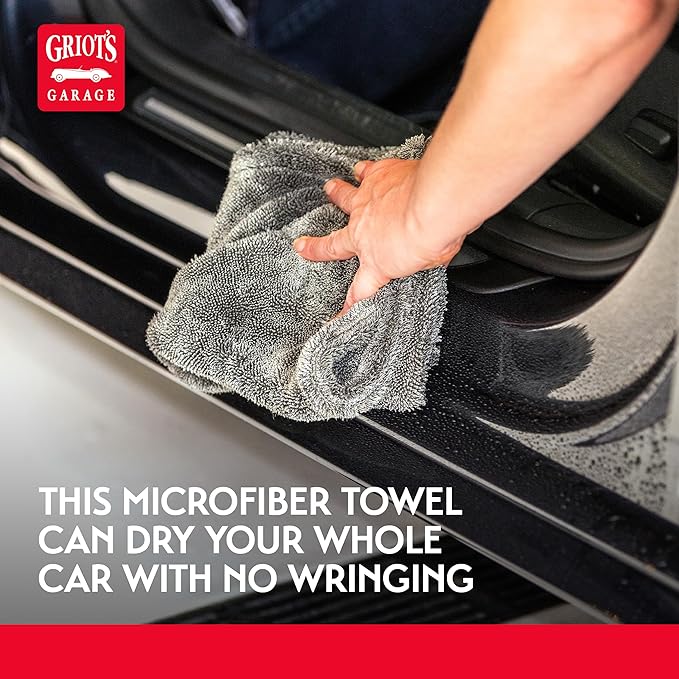 Griot's Garage PFM Ultrafast Edgeless Towels for Car Cleaning and Detailing, Hyper-Absorbent, Scratch-Free, Compact, 16” x 16”, Set of 2, 55539