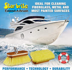 STAR BRITE 8" Premium Cleaning Brush - Synthetic Wood Block with High-Density Star Prene Fibers for Smooth & Painted Surfaces - Fits Star brite Extend-A-Brush Handles - Soft Bristle, Yellow (040170)