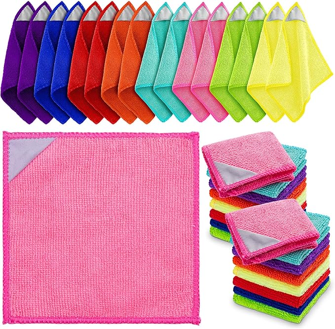 Gersoniel 16 Pcs Magnetic Cleaning Cloth Dry Erase Reusable Magnetic Microfiber Whiteboard Cleaning Cloth Towel for Dry Erase Board Whiteboard Classroom Home Office (Multiple Colors,6 x 6 Inch)