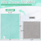 FIXSMITH Turquoise Microfiber Cleaning Cloth -Pack of 8, Highly Absorbent Cleaning Rags, 16"X12" All Purpose Cleaning Towels for Housekeeping, Kitchen, Car, Lint Free and Reusable Microfiber Towels