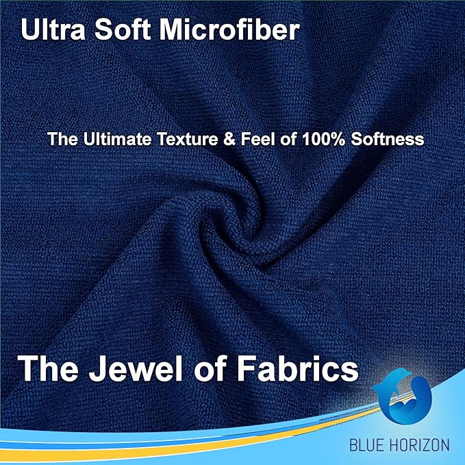 Microfiber Cleaning Towels, 24 Pack, Double Sided Ultra Soft Plush Washcloth, All Purpose Premium Microfiber Detailing Cleaning Cloths Shop Towels(16" x 16", Navy Blue)