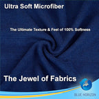 Microfiber Cleaning Towels, 24 Pack, Double Sided Ultra Soft Plush Washcloth, All Purpose Premium Microfiber Detailing Cleaning Cloths Shop Towels(16" x 16", Navy Blue)