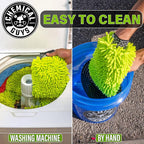 Chemical Guys MIC493 Chenille Premium Scratch-Free Microfiber Wash Mitt, Lime Green, 9.6" x 2.3" x 7" (Pack of 2)