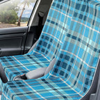 Hahafelt 2 Pack Car Seat Towel Covers with Storage Bag, 63 x 32 Inch Universal Non Slip Waterproof Sweat Protector for Car Truck, Gym Swimming Running, Machine Washable (Blue Plaid)