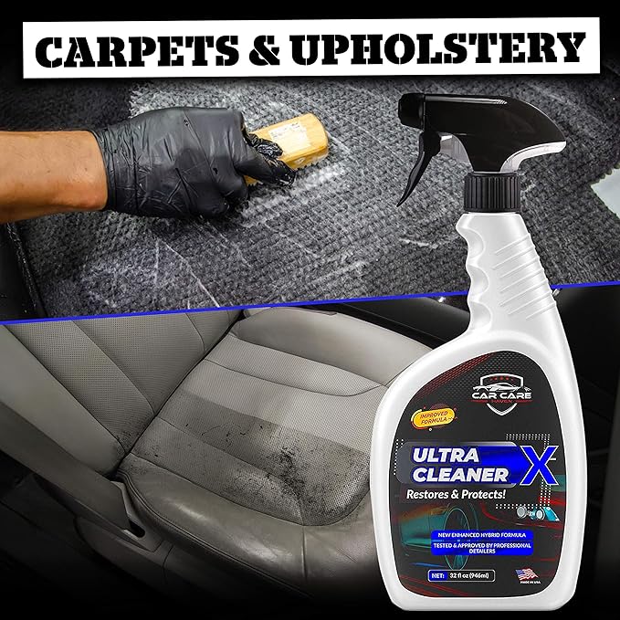 Ultra Cleaner X (16oz)-All Purpose Multi-Surface Interior, Exterior Cleaner for Upholstery, Leather Seat, Dashboard, Plastic Seats Trim, Vinyl, Cloth, Rubber, Carpet, Headliner & More!