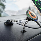 MagSafe Car Mount Charger, 2 in 1 Magnetic Phone Holders for Car, 15W Fast Charging Mag Safe Car Charger Stick on Dashboard Windshield, Car Accessories for iPhone 17/16/15/14/13/12 Series