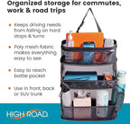 High Road Car Storage and Organization Caddy - SUV Trunk Organizer, Passenger Seat Organizer or Back Seat Storage Caddy With 3 Easy-View Mesh Bins