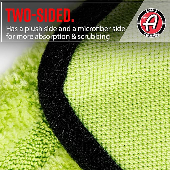Adam's Polishes Microfiber Glass Cleaning Towel - Two Sided, Streak Free Glass Cleaning Towel - Soft Satin Stitched Edges 540 GSM (12 Pack)