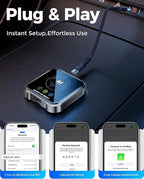 Magic AI Box Wireless CarPlay Adapter, Fast Car Video Box Plug & Play, Easy Setup, Supports Netflix/YouTube/TF Card Streaming Equalizers and More for OEM Wired CarPlay/Android Auto Cars (Glossy Black)