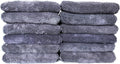 Maxshine 16”x24” Universal 12-Pack Gray Microfiber Towel - 600GSM Red Silk Border - Perfect for Fast Car Washing & Drying - Premium Car Detailing Towels