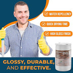 DeckGeneral High Gloss Masonry Sealer 5745 - Heavy Duty Outdoor Concrete Sealer - Multi-Purpose Acrylic-Based Waterproof Coating for Bricks, Mortar, Patio, Stairs, Walls, Pavement Etc. - 55 Gallon