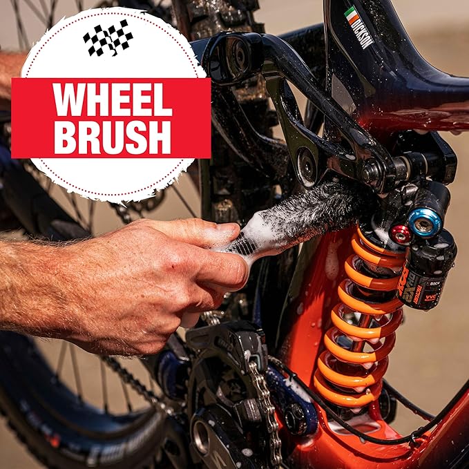 Finish Line Easy-Pro 5 Piece Mechanic’s Bicycle Cleaning Brush Set – Professional-Grade Kit with Chain Keeper, Durable Multi-Surface Brushes