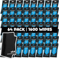 Fortress Car Interior Wipes with Microfiber Cloth (25 ct, Pack of 64) for Car Interior Cleaning, Dashboard, Seats, Detailing, and Steering Wheel [Travel Size] Skin-Safe Car Interior Cleaner Supplies