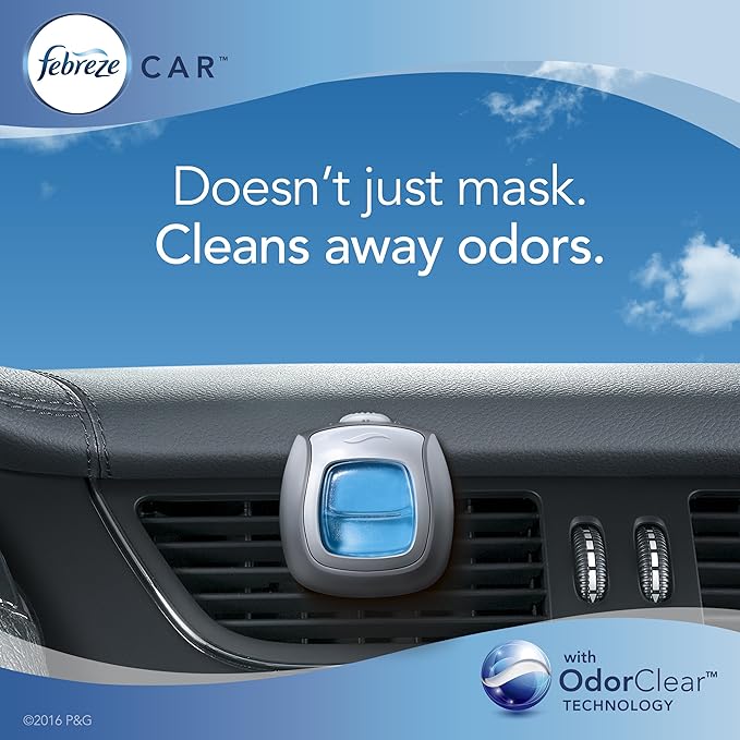 Febreze Car Air Fresheners, Hawaiian Aloha, Odor Fighter for Strong Odors Car Vent Clips (16 Count)
