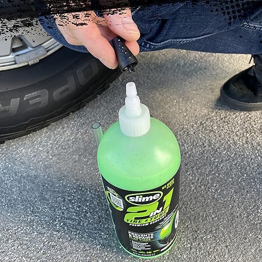 Slime 10194-6PK 2-in-1 Tire & Tube Sealant Puncture Repair Sealant, Premium, Prevent and Repair, Suitable for All Off-Highway Tires and Tubes, Non-Toxic, Eco-Friendly, 6 x 32 oz Bottles