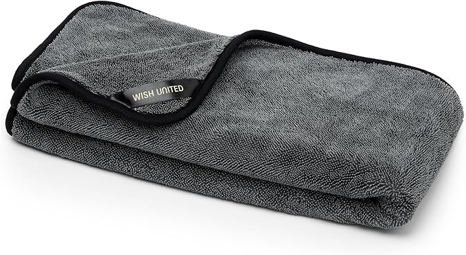 Twist Pile Extreme Absorbency Car Drying Detailing Soft Microfiber Towel 1000GSM (1-Pack, 33.4" x 29.5")