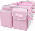HOTOR Trunk Organizer for suv - Car Organizer, Foldable Trunk organizer for SUVs & Sedans, Sturdy Car Organization for Car Accessories, Tools, Sundries, Pink, 3 Compartments, 31.9"×12.6"×10.6"