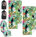 Hahafelt 1 Pack Car Seat Towel Covers with Storage Bag, 63 x 32 Inch Universal Non Slip Waterproof Sweat Protector for Car Truck, Gym Swimming Running, Machine Washable (Tropical Toucan)