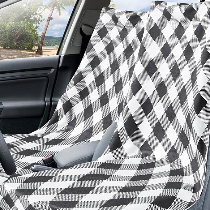 Hahafelt Car Seat Towel Covers with Storage Bag, 63 x 32 Inch Universal Non Slip Waterproof Sweat Protector for Car Truck, Gym Swimming Running, Machine Washable