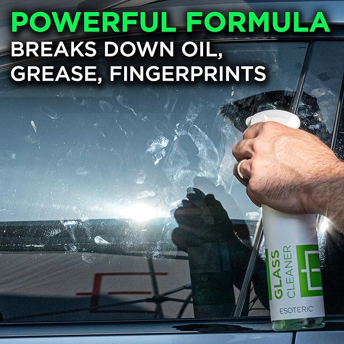 ESOTERIC Glass Cleaner Spray | Car Window Cleaner | Tint Safe Window Cleaner For Car | Crystal Clear Glass | Streak Free Auto Glass Cleaner | Car Detailing Supplies