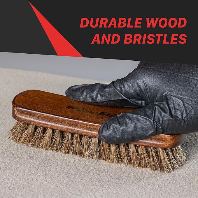 Maxshine Small Universal Horse Hair Brush – 100% Natural Bristles for Leather, Upholstery & Alcantara – Ideal for Car Seats, Carpets, Sofas & More – Premium Detailing Brush