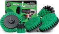 Electric Spin Scrubber Drill Power Kitchen Scrub Brush Green Kit - Cleaning Supplies for Kitchen Accessories - Drill Scrubber Attachment - Cordless Drill Set with Cast Iron Scrubber and Oven Cleaner