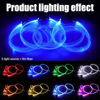 64 Colors Car Ambient Lighting Fiber Optic APP Control Multicoloured Music Car Atmosphere Decorative Lighting Kit 1W DC 12V-24V 6m