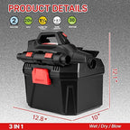 Shop-Vac 2 Gallon 20V Cordless Wet/Dry Vacuum with Detachable Blower, Portable 3-in-1 Vac with Blower Function, Integrated Battery and Charger Included, Ideal for Workshop, Car & Jobsite, 5430082