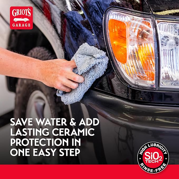 Griot's Garage Rinseless Wash and Wax for Car Cleaning and Detailing, No-Rinse, Waterless Formula For RVs, Boats, Trucks, Motorcycles, 10818, 35 oz