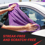 Maxshine 24" x 36" Universal Purple Duo Twisted Microfiber Towel (1200GSM) – Large, Plush, Rinse-Free Double-Sided Drying Towel – Super Absorbent Microfiber for Drying