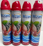 Wizard The Magic of Fresh | Odor Neutralizer & Air Freshener - 10 Oz. Cherry berry (Pack of 4) (Packaging May Vary)