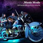Motorcycle LED Underglow Kit, icicar 12 Pcs APP/RF Control Multicolor Motorcycle LED Light Kit with Brake Turn Signal, IP68 Waterproof & Music Sync Ambient Light for Motorcycles