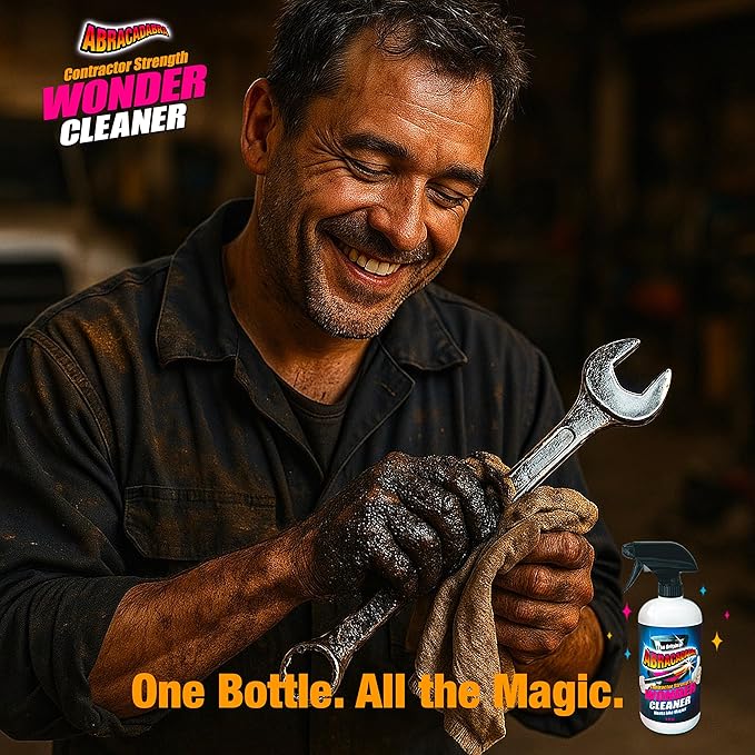 Abracadabra® Contractor Strength Wonder Cleaner - As Seen on TV - 16 fl oz - Gunk & Build up Remover - Removes Tar, Adhesives, Gum, Stickers, Sap, Oils & More on Most Surfaces - Better Stronger Faster