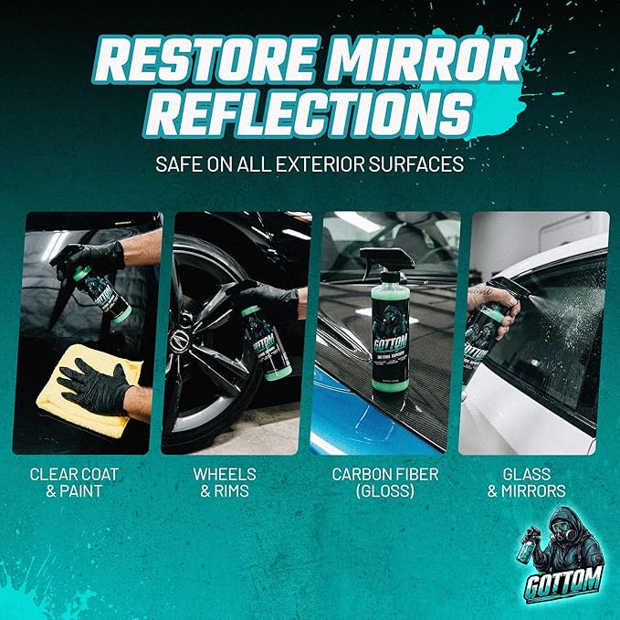 Gottom Detail Spray - Quick & Easy Waterless Detailer - 16 oz - Streak-Free Shine, Removes Prints & Smudges, Clay Bar Lubricant, Wax Support, Safe for Paint, Glass, Trim - Scented with Turbo Tiki