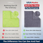 USANOOKS Microfiber Cleaning Cloth Grey - 50 Pcs (12.5"x12.5") - High Performance - 1200 Washes, Ultra Absorbent Microfiber Towel Weave Grime & Liquid for Streak-Free Mirror Shine - Car Washing Cloth