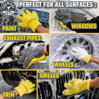 Chemical Guys The Stranger Double Sided Mitt Yellow/Black 2 Pack - Versatile Car Wash and Detailing Mitt with Scratch-Free Microfiber Cleaning (MIC51002)